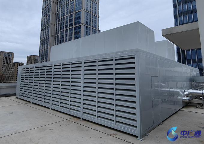 中央空調(diào)風冷熱泵機組噪聲治理后效果照片